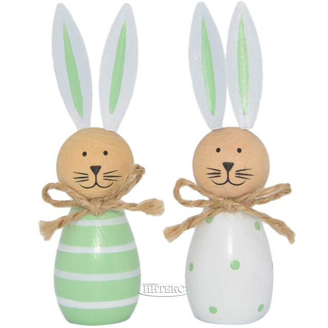 Набор декоративных фигурок Кролики - Первая Зелень 10 см, 2 шт Breitner (Брайтнер)