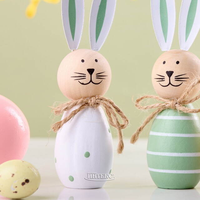 Набор декоративных фигурок Кролики - Первая Зелень 10 см, 2 шт Breitner (Брайтнер)