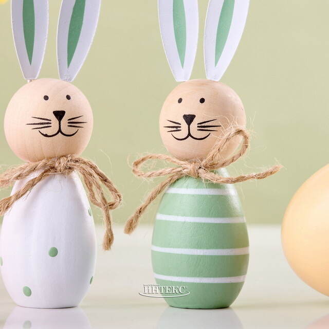 Набор декоративных фигурок Кролики - Первая Зелень 10 см, 2 шт Breitner (Брайтнер)