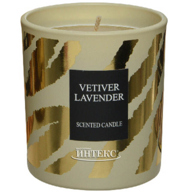 Ароматическая свеча в стакане Deluxe Edition - Лаванда и ветивер 8 см, 28 часов горения Kaemingk