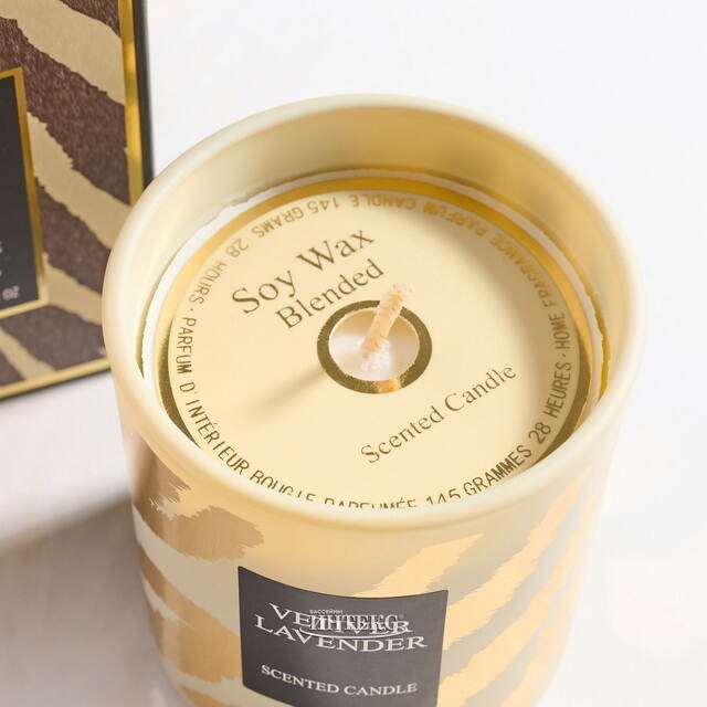 Ароматическая свеча в стакане Deluxe Edition - Лаванда и ветивер 8 см, 28 часов горения Kaemingk