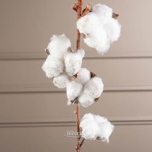 Искусственная ветка Белоснежный Хлопок 100 см Kaemingk (Кейминг)