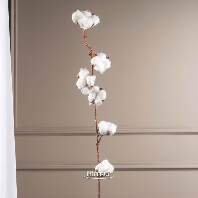 Искусственная ветка Белоснежный Хлопок 100 см Kaemingk (Кейминг)