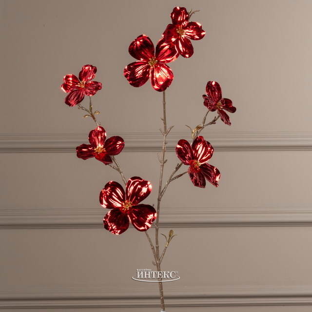 Декоративная ветка Элегантный Кизил 84 см, рубиново-красная Kaemingk (Кейминг)