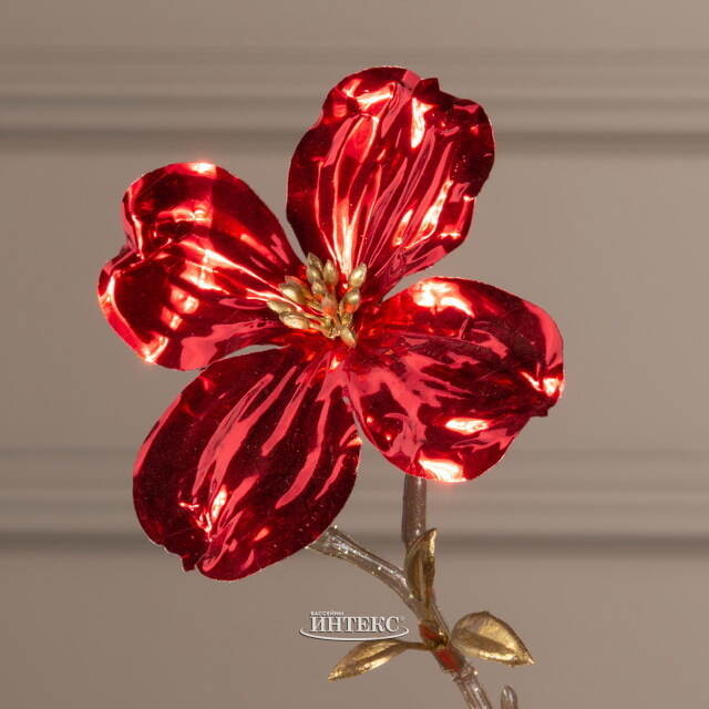 Декоративная ветка Элегантный Кизил 84 см, рубиново-красная Kaemingk (Кейминг)