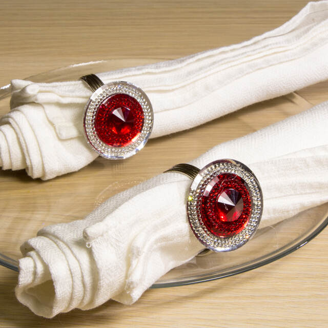 Кольцо для салфетки Красный Агат - круг 4 шт, 4 см Billiet