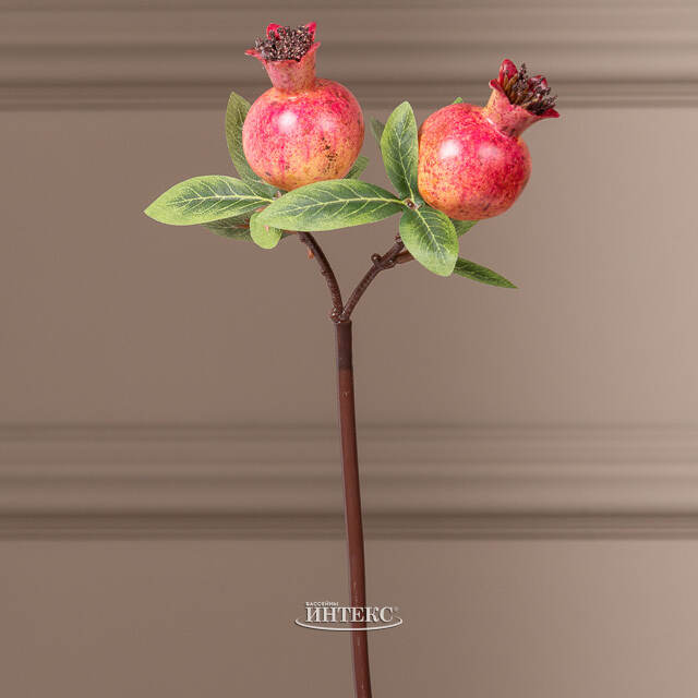 Искусственная ветка Гранат Sharoli Foglie 33 см красная EDG