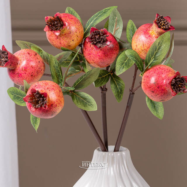 Искусственная ветка Гранат Sharoli Foglie 33 см красная EDG