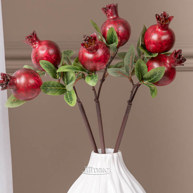 Искусственная ветка Гранат Sharoli Foglie 33 см бургунди EDG