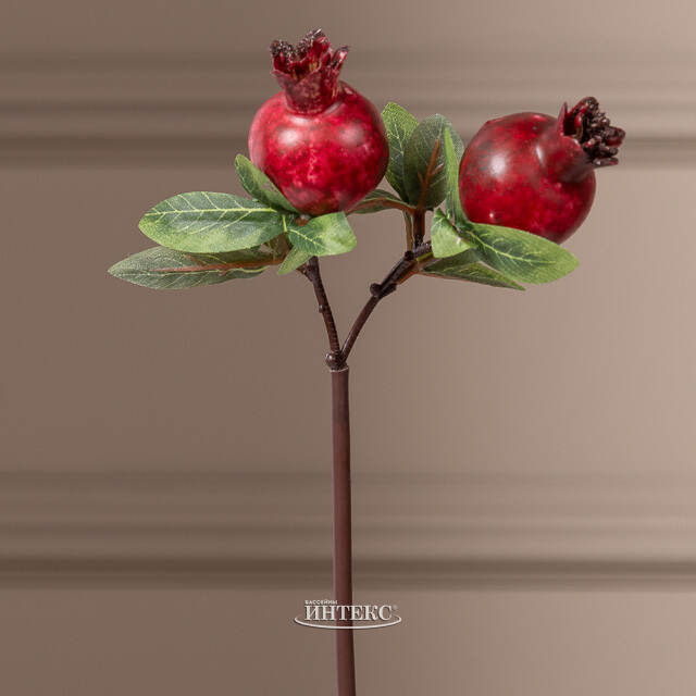 Искусственная ветка Гранат Sharoli Foglie 33 см бургунди EDG