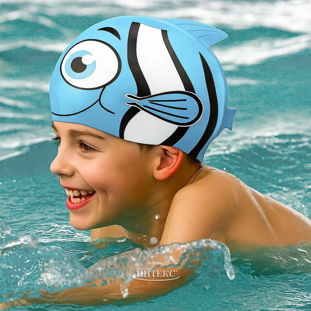 Детская шапочка для плавания Рыбка бирюзовая, 3+ Bestway