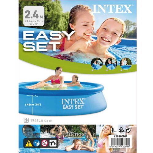 Надувной бассейн 28108 Intex Easy Set 244*61 см, фильтр-насос INTEX