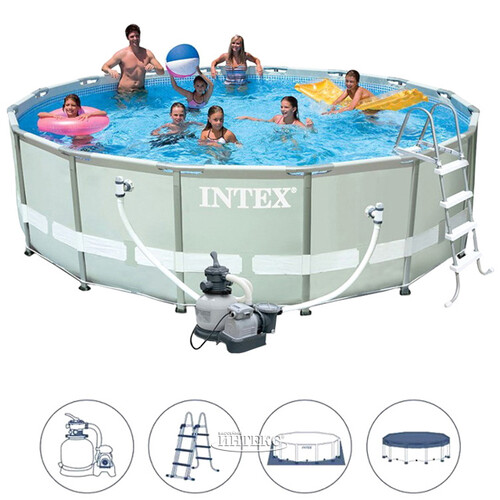 Каркасный бассейн Intex Ultra Frame 488*122 см, песочный фильтр-насос, аксессуары INTEX