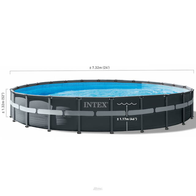 Каркасный бассейн 26340 Intex Ultra XTR Frame 732*132 см, песочный фильтр, аксессуары, уцененный INTEX