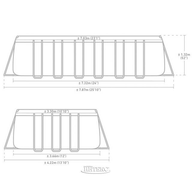 Прямоугольный каркасный бассейн Ultra XTR Frame 732*366*132 см, песочный фильтр, аксессуары INTEX