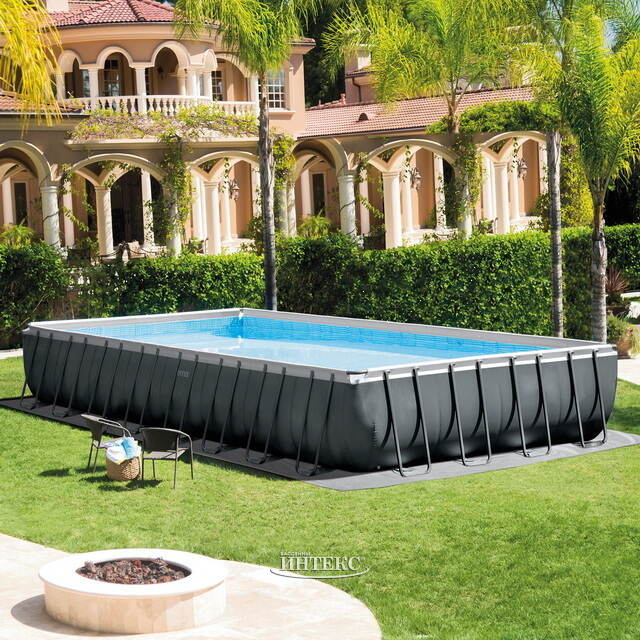 Прямоугольный каркасный бассейн 26374 Intex Ultra XTR Frame 975*488*132 см, песочный фильтр, аксессуары INTEX