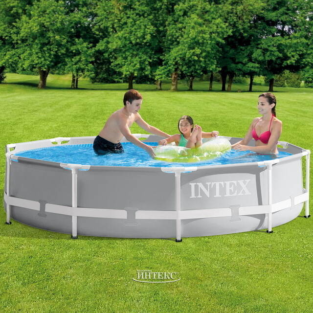 Каркасный бассейн 26700 Intex Prism Frame 305*76 см серый INTEX