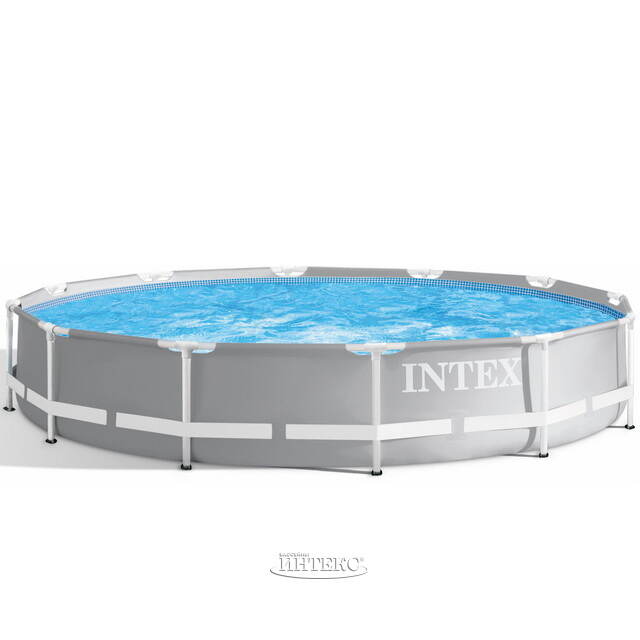 Каркасный бассейн 26712 Intex Prism Frame (Интекс Призм Фрейм) 366*76 см серый, фильтр-насос INTEX (Интекс)