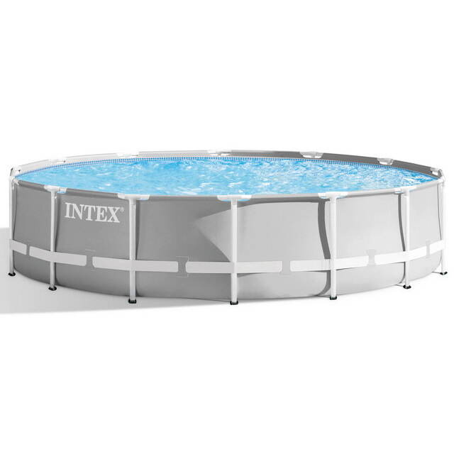 Каркасный бассейн 26720 Intex Prism Frame (Интекс Призм Фрейм) 427*107 см серый, фильтр-насос, аксессуары INTEX (Интекс)
