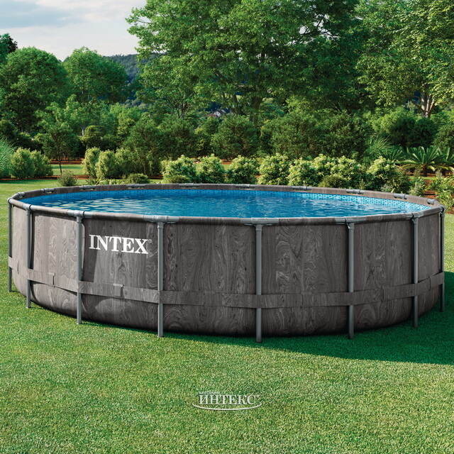 Каркасный бассейн 26744 Intex GreyWood Prism Frame (Интекс Грейвуд Призм Фрейм) 549*122 см, картриджный фильтр, аксессуары INTEX (Интекс)