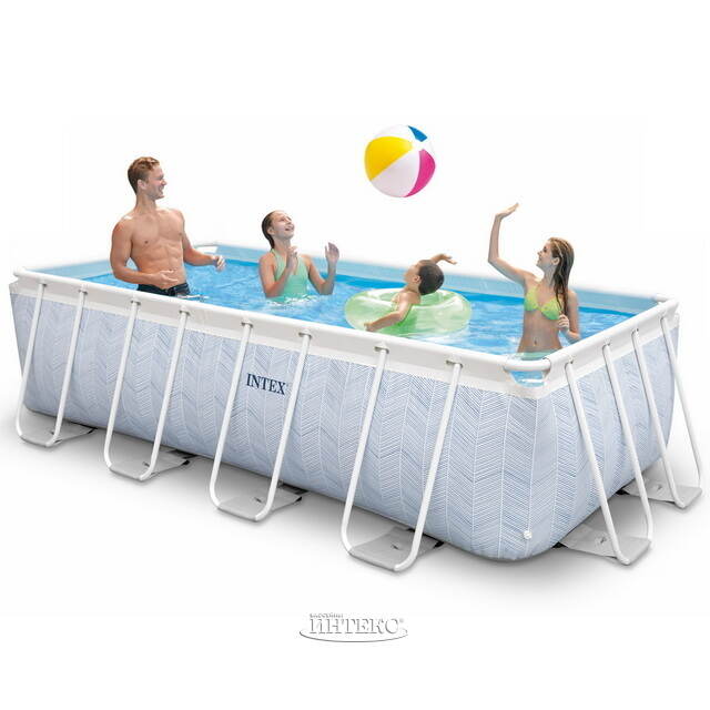 Каркасный бассейн 26780 Intex Chevron Prism Frame (Интекс Шеврон Призм Фрейм) 400*200*100 см, картриджный фильтр, лестница INTEX (Интекс)