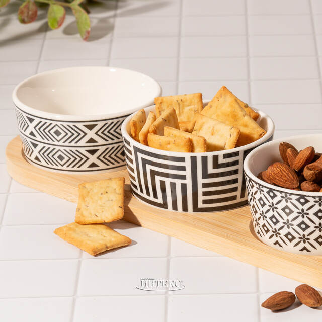 Набор для закусок Black and White 38*10 см, 5 предметов Koopman