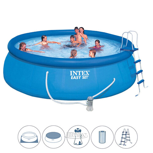 Надувной бассейн Easy Set 457*122 см, фильтр-насос, аксессуары INTEX