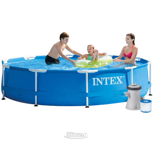 Каркасный бассейн Intex Metal Frame 305*76 см, фильтр-насос INTEX