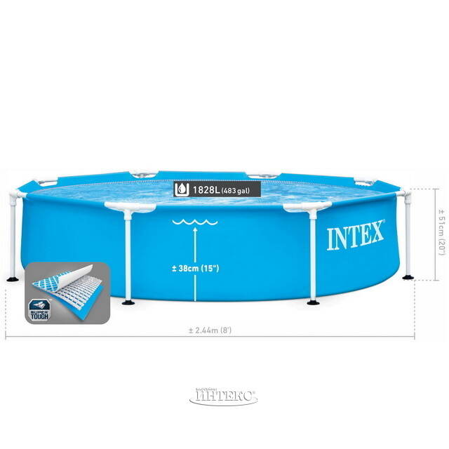 Каркасный бассейн 28205 Intex Metal Frame 244*51 см INTEX