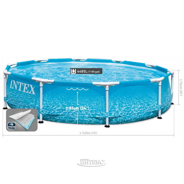 Каркасный бассейн 28206 Intex Metal Frame Beachside 305*76 см INTEX
