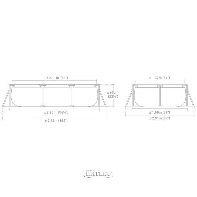 Прямоугольный каркасный бассейн 28266 Intex 220*150*60 см, розовый INTEX