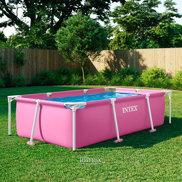 Прямоугольный каркасный бассейн 28266 Intex 220*150*60 см, розовый INTEX