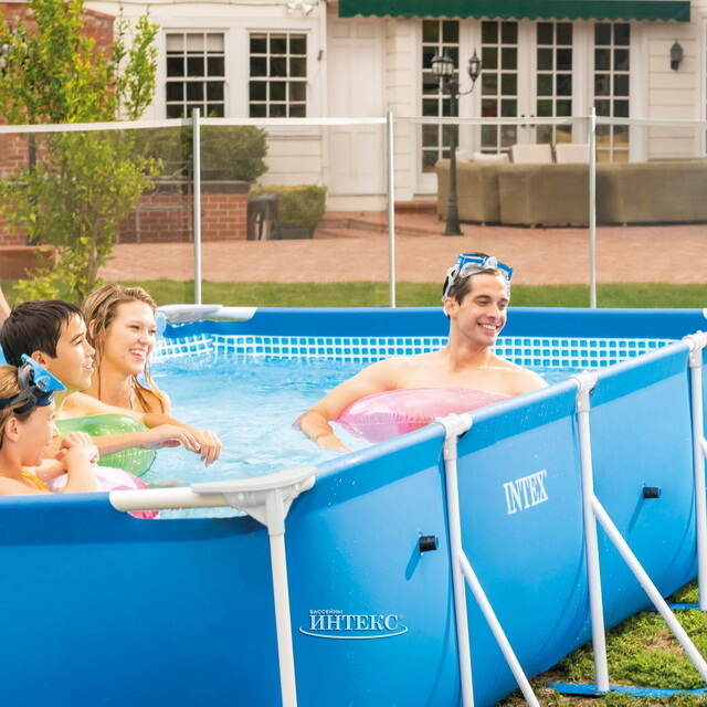 Прямоугольный каркасный бассейн 28274 Intex 450*220*84 см, картриджный фильтр INTEX