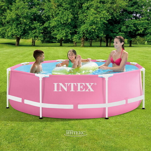 Каркасный бассейн 28290 Intex Metal Frame 244*76 см, розовый INTEX