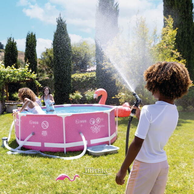 Каркасный бассейн 28292 Intex Metal Frame (Интекс Метал Фрейм) 244*76 см, розовый, фильтр-насос INTEX