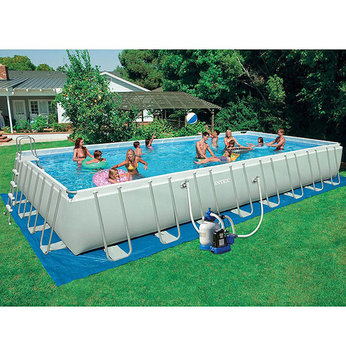 Прямоугольный каркасный бассейн Ultra Frame 975*488*132 см, песочный фильтр-насос, аксессуары INTEX
