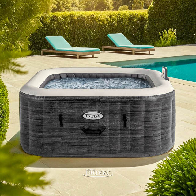 Надувной бассейн-джакузи Intex 28450 Greystone Deluxe 175*71 см, аэромассаж, подсветка INTEX