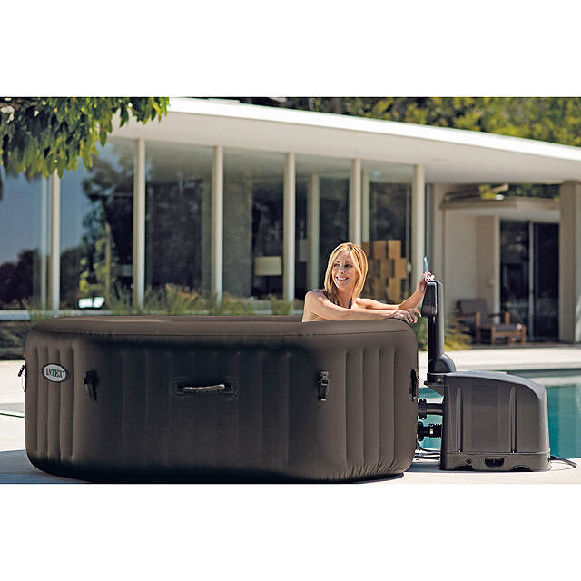 Надувной бассейн-джакузи, аэро и гидромассаж, хлоргенератор, 218*71 см INTEX