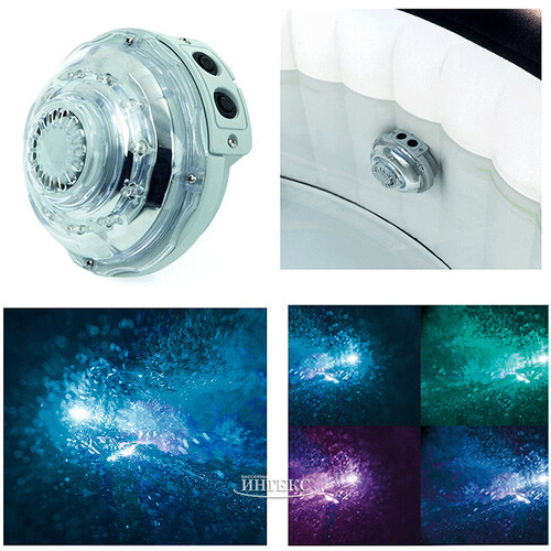 Гидроэлектрическая LED подсветка для джакузи с гидромассажем, 5 цветов INTEX