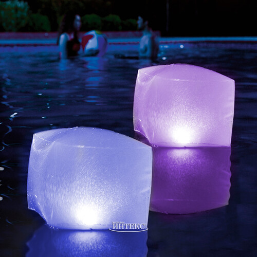 Плавающий светильник Куб для бассейна 23*22 см, 4 цвета INTEX
