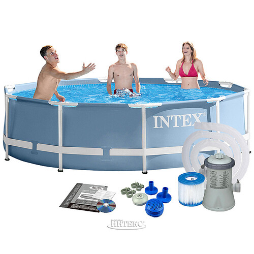 Каркасный бассейн Intex Prism Frame 305*76 см голубой, фильтр-насос INTEX