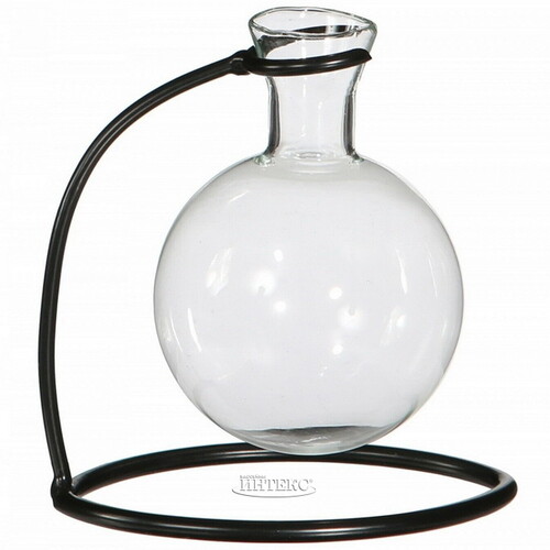 Маленькая ваза Эльба 11 см на металлической подставке, стекло Ideas4Seasons