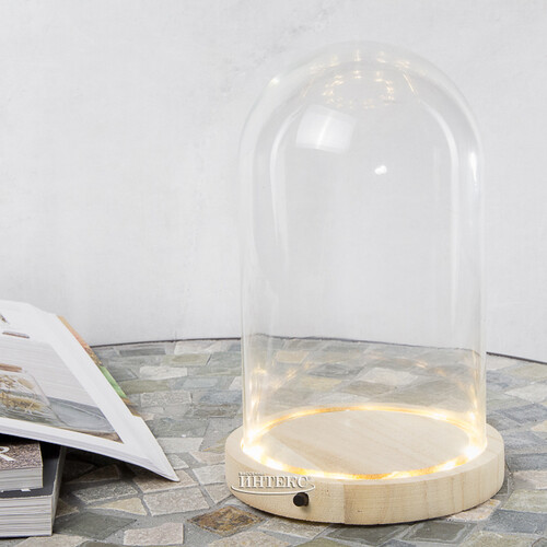 Стеклянный клош для декора Formentera с подсветкой 22 см, на батарейках Ideas4Seasons