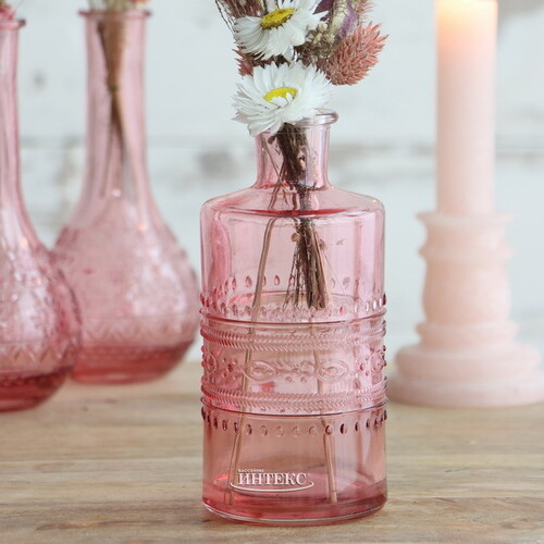 Набор стеклянных ваз Porto 15 см розовый, 3 шт Ideas4Seasons