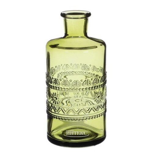 Набор стеклянных бутылок Porto 15 см, 3 шт, оливковый Ideas4Seasons