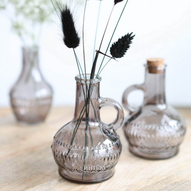 Стеклянная ваза-кувшин Милано 10 см серая Ideas4Seasons (Идеас Фор Сезонс)