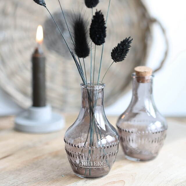 Стеклянная ваза-бутылка Милано 10 см серая Ideas4Seasons (Идеас Фор Сезонс)