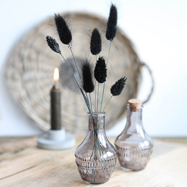 Стеклянная ваза-бутылка Милано 10 см серая Ideas4Seasons (Идеас Фор Сезонс)