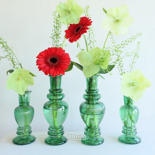 Стеклянная ваза-подсвечник Stefano 11 см темно-зеленая, 2 шт Ideas4Seasons