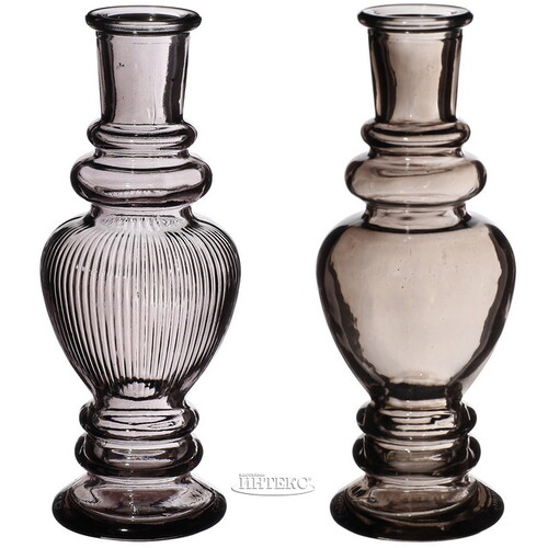 Стеклянная ваза-подсвечник Stefano 16 см серая, 2 шт Ideas4Seasons